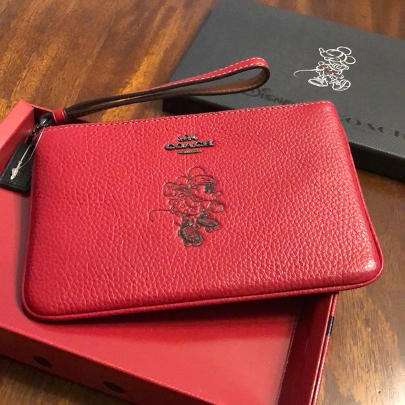 Disney X Coach Minnie Mouse Wristlet